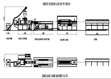 Plastic / WPC Profile Extrusion Line , Low Noise PVC Door Making Machine