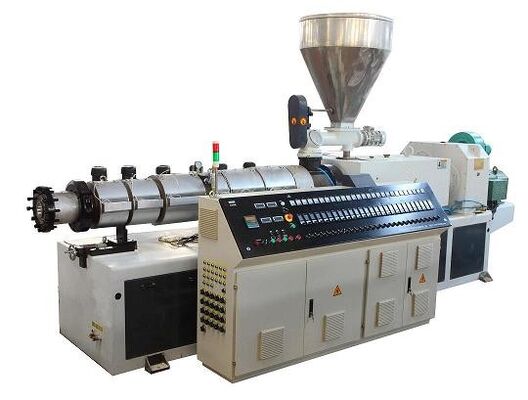 SJSZ51 Conical Twin Screw Extruder Machine  Schneider High Plasitify