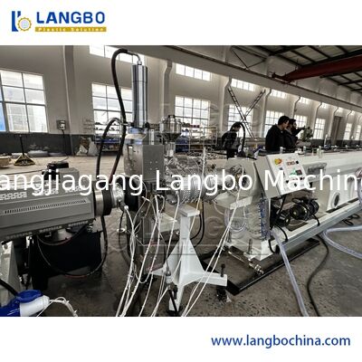 Linia do wytłaczania rur PPR 3-warstwowych koekstruzyjnych o wydajności 350 kg/h i sterowaniu SIEMENS PLC