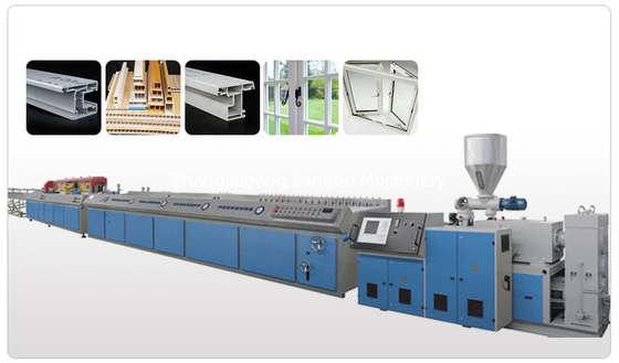 Linia produkcyjna do wytłaczania profili z tworzywa sztucznego PVC 55KW Stożkowa podwójna śruba